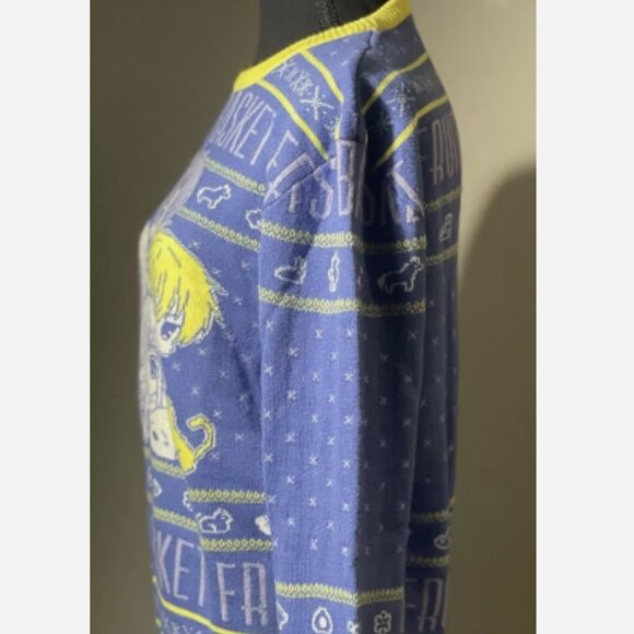 HP- BOX LUNCH ANIME MANGA FRUITS BASKET BLUE/YELLOW LONG SLEEVE SWEATER/SIZE L - Picture 4 of 8